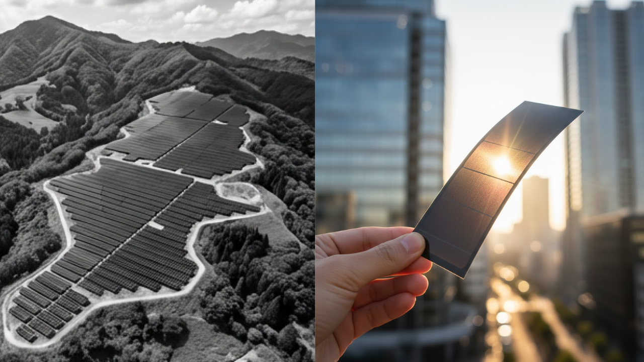 シリコン型のメガソーラによる環境破壊とペロブスカイト太陽電池の比較